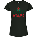 Gangsta Wrapper Funny Christmas Present Womens Petite Cut T-Shirt Black