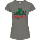 Gangsta Wrapper Funny Christmas Present Womens Petite Cut T-Shirt Charcoal
