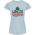 Gangsta Wrapper Funny Christmas Present Womens Petite Cut T-Shirt Light Blue