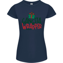 Gangsta Wrapper Funny Christmas Present Womens Petite Cut T-Shirt Navy Blue
