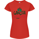 Gangsta Wrapper Funny Christmas Present Womens Petite Cut T-Shirt Red