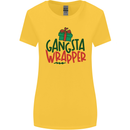 Gangsta Wrapper Funny Christmas Present Womens Wider Cut T-Shirt Yellow