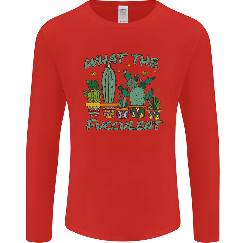 Gardening Fucculent Funny Plant Botanist Mens Long Sleeve T-Shirt Red