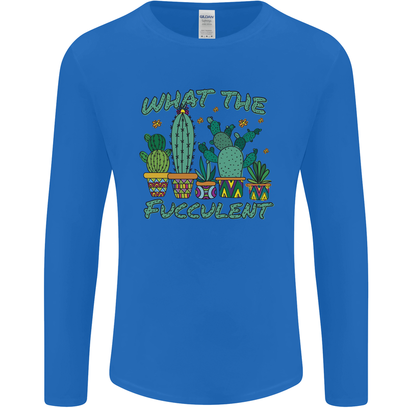 Gardening Fucculent Funny Plant Botanist Mens Long Sleeve T-Shirt Royal Blue