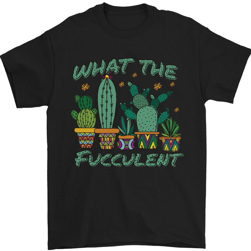 Gardening Fucculent Funny Plant Botanist Mens T-Shirt Cotton Gildan Black