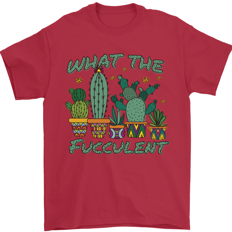 Gardening Fucculent Funny Plant Botanist Mens T-Shirt Cotton Gildan Red