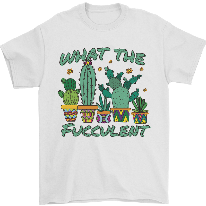 Gardening Fucculent Funny Plant Botanist Mens T-Shirt Cotton Gildan White