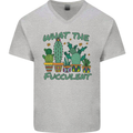 Gardening Fucculent Funny Plant Botanist Mens V-Neck Cotton T-Shirt Sports Grey