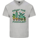 Gardening Fucculent Funny Plant Botanist Mens V-Neck Cotton T-Shirt Sports Grey