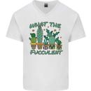 Gardening Fucculent Funny Plant Botanist Mens V-Neck Cotton T-Shirt White