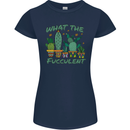 Gardening Fucculent Funny Plant Botanist Womens Petite Cut T-Shirt Navy Blue