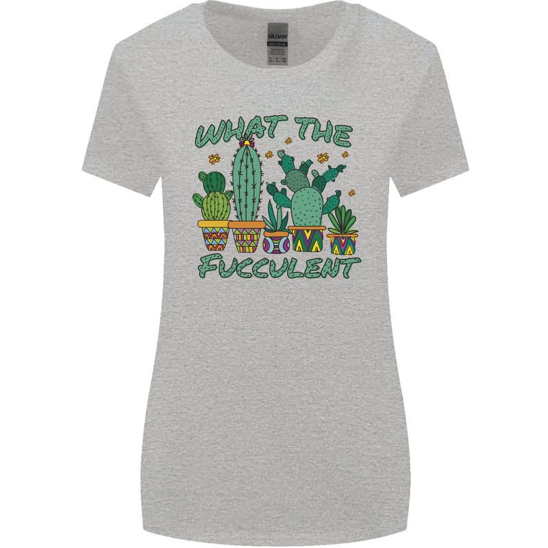 Gardening Fucculent Funny Plant Botanist Womens Wider Cut T-Shirt Sports Grey