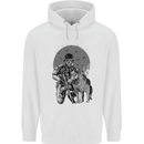 Gas Mask & Dog Apocalypse Armed Militia Childrens Kids Hoodie White