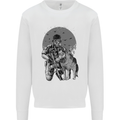 Gas Mask & Dog Apocalypse Armed Militia Kids Sweatshirt Jumper White