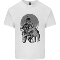 Gas Mask & Dog Apocalypse Armed Militia Kids T-Shirt Childrens White