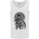 Gas Mask & Dog Apocalypse Armed Militia Mens Vest Tank Top White