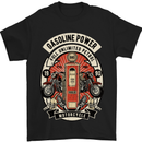 Gasoline Power Biker Motorcycle Motorbike Mens T-Shirt Cotton Gildan Black