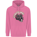 Gasoline Soul Biker Skull Motorbike Chopper Childrens Kids Hoodie Azalea