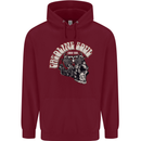 Gasoline Soul Biker Skull Motorbike Chopper Childrens Kids Hoodie Maroon
