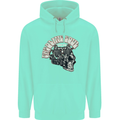 Gasoline Soul Biker Skull Motorbike Chopper Childrens Kids Hoodie Peppermint