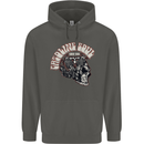 Gasoline Soul Biker Skull Motorbike Chopper Childrens Kids Hoodie Storm Grey