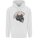 Gasoline Soul Biker Skull Motorbike Chopper Childrens Kids Hoodie White