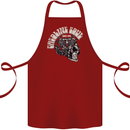 Gasoline Soul Biker Skull Motorbike Chopper Cotton Apron 100% Organic Maroon