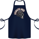 Gasoline Soul Biker Skull Motorbike Chopper Cotton Apron 100% Organic Navy Blue