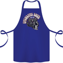 Gasoline Soul Biker Skull Motorbike Chopper Cotton Apron 100% Organic Royal Blue