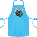 Gasoline Soul Biker Skull Motorbike Chopper Cotton Apron 100% Organic Turquoise