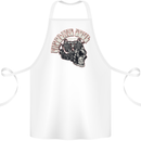Gasoline Soul Biker Skull Motorbike Chopper Cotton Apron 100% Organic White