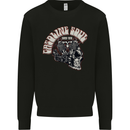 Gasoline Soul Biker Skull Motorbike Chopper Kids Sweatshirt Jumper Black