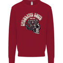 Gasoline Soul Biker Skull Motorbike Chopper Kids Sweatshirt Jumper Red