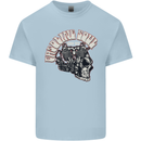 Gasoline Soul Biker Skull Motorbike Chopper Kids T-Shirt Childrens Light Blue