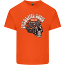 Gasoline Soul Biker Skull Motorbike Chopper Kids T-Shirt Childrens Orange