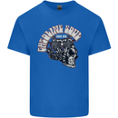 Gasoline Soul Biker Skull Motorbike Chopper Kids T-Shirt Childrens Royal Blue