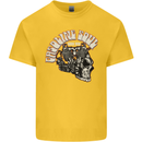 Gasoline Soul Biker Skull Motorbike Chopper Kids T-Shirt Childrens Yellow