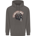 Gasoline Soul Biker Skull Motorbike Chopper Mens 80% Cotton Hoodie Charcoal