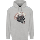 Gasoline Soul Biker Skull Motorbike Chopper Mens 80% Cotton Hoodie Sports Grey