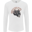 Gasoline Soul Biker Skull Motorbike Chopper Mens Long Sleeve T-Shirt White