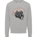 Gasoline Soul Biker Skull Motorbike Chopper Mens Sweatshirt Jumper Sports Grey