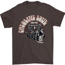 Gasoline Soul Biker Skull Motorbike Chopper Mens T-Shirt Cotton Gildan Dark Chocolate
