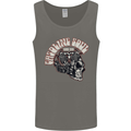 Gasoline Soul Biker Skull Motorbike Chopper Mens Vest Tank Top Charcoal
