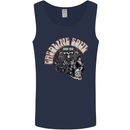 Gasoline Soul Biker Skull Motorbike Chopper Mens Vest Tank Top Navy Blue