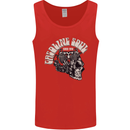 Gasoline Soul Biker Skull Motorbike Chopper Mens Vest Tank Top Red