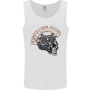 Gasoline Soul Biker Skull Motorbike Chopper Mens Vest Tank Top White