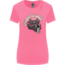 Gasoline Soul Biker Skull Motorbike Chopper Womens Wider Cut T-Shirt Azalea