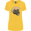 Gasoline Soul Biker Skull Motorbike Chopper Womens Wider Cut T-Shirt Yellow