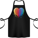 Gay Pride LGBT Heart Cotton Apron 100% Organic Black