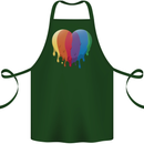 Gay Pride LGBT Heart Cotton Apron 100% Organic Forest Green